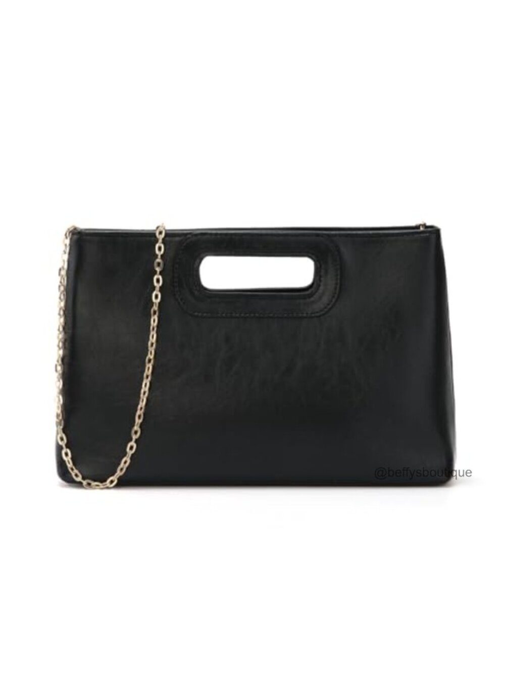PU Leather Clutch Purse Top Handle Evening Bag Detachable Strap